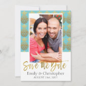 Tropical Pineapple Photo Sla de datum Kaart (Voorkant)