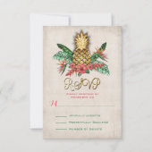 Tropical Pineapple RSVP kaarten (Voorkant)