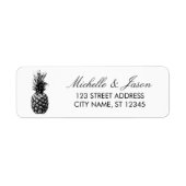 Tropical Pineapple Wedding Return Address Etiket (Voorkant)