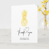 Tropical Pineapple Wedding Verloving Bedankt Kaart (Gele Bloem)