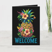 Tropical Pineapple Welcome Wenskaart Aloha Kaart (Voorkant)