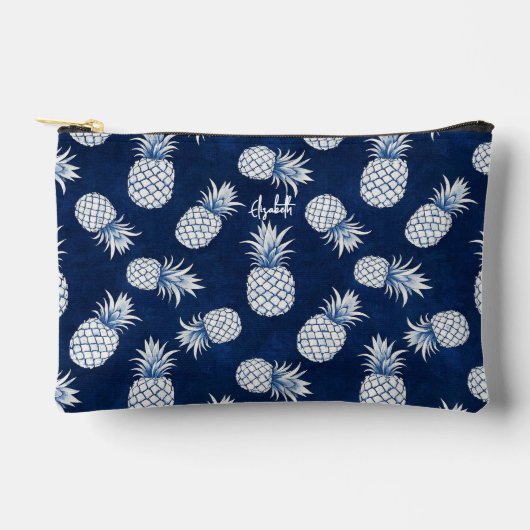 Tropical Pineapple with Name – Watercolor Style Etui (Voorkant)