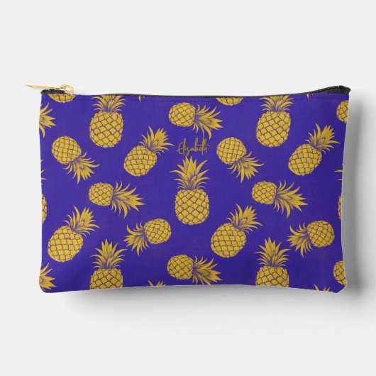 Tropical Pineapple with Name – Watercolor Style Etui (Voorkant)