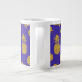 Tropical Pineapple with Name – Watercolor Style Grote Koffiekop (Achterkant)