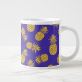Tropical Pineapple with Name – Watercolor Style Grote Koffiekop (Rechts)