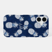 Tropical Pineapple with Name – Watercolor Style iPhone 16 Hoesje (Achterkant horizontaal)