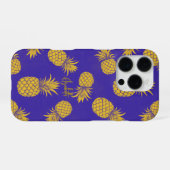 Tropical Pineapple with Name – Watercolor Style iPhone Hoesje (Achterkant horizontaal)