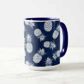 Tropical Pineapple with Name – Watercolor Style Mok (Voorkant rechts)