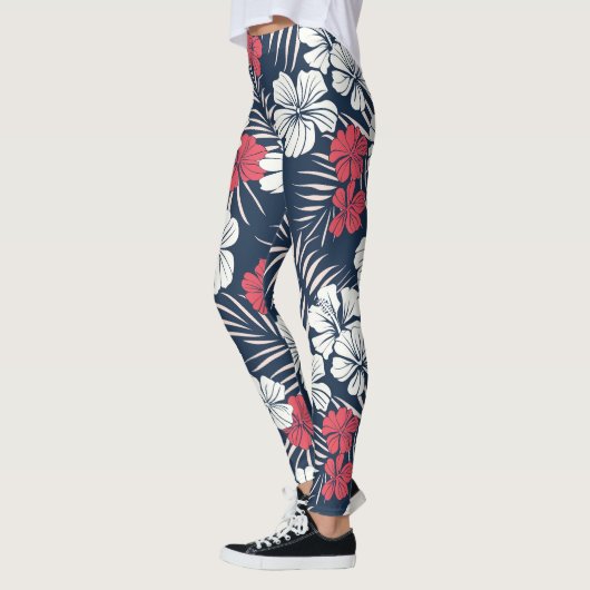 Tropical Pink and Navy Floral Leggings (Links)