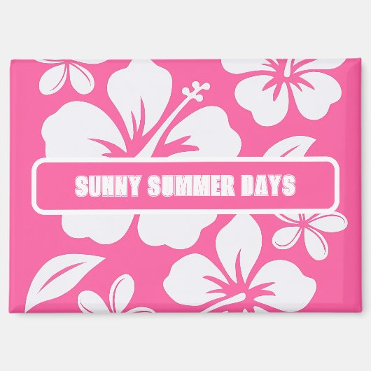 Tropical Pink Beach Flowers Magneet (Voorkant)