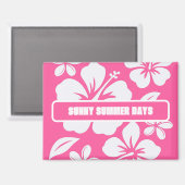 Tropical Pink Beach Flowers Magneet (Voorkant / Achterkant)