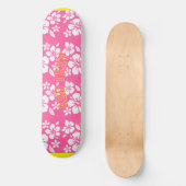 Tropical Pink Beach Flowers Persoonlijk Skateboard (Voorkant)