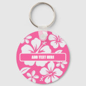 Tropical Pink Beach Flowers Sleutelhanger (Voorkant)