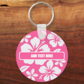 Tropical Pink Beach Flowers Sleutelhanger (Voorkant)