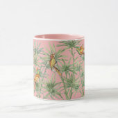 Tropical Pink Birds Bamboo Chinoiserie  Mok (Midden)
