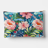 Tropical Pink Blue Flowers Pattern Colorful Floral Etui (Achterkant)