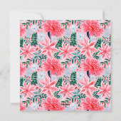 Tropical Pink Christmas Floral Photo Feestdagenkaart (Achterkant)