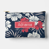 Tropical Pink en Navy Bloemen Etui (Voorkant)