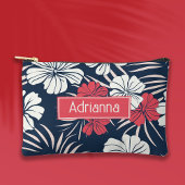 Tropical Pink en Navy Bloemen Etui