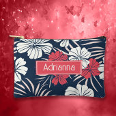 Tropical Pink en Navy Bloemen Etui