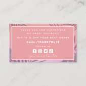 Tropical Pink Exotic Bedankt Bestel Kortingscode Visitekaartje (Achterkant)