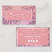 Tropical Pink Exotic Bedankt Bestel Kortingscode Visitekaartje (Voorkant / Achterkant)