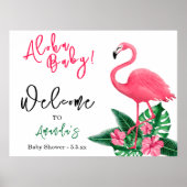 Tropical Pink Flamingo Aloha Baby shower - Welkom Poster (Voorkant)