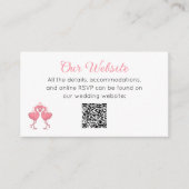 Tropical Pink Flamingo Beach Luau Wedding Website Informatiekaartje (Voorkant)