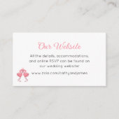 Tropical Pink Flamingo Beach Luau Wedding Website Informatiekaartje (Voorkant)