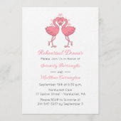 Tropical Pink Flamingo Beach Rehearsal Dinner Kaart (Voorkant)