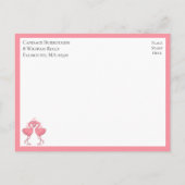 Tropical Pink Flamingo Beach Rehearsal Dinner Uitnodiging Briefkaart (Achterkant)