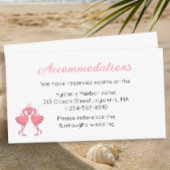 Tropical Pink Flamingo Beach Wedding Accommodation Informatiekaartje