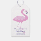 Tropical Pink Flamingo Bedankt Baby shower Cadeaulabel (Achterkant)