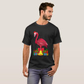 Tropical Pink Flamingo Christmas with Decorations T-shirt (Voorkant volledig)