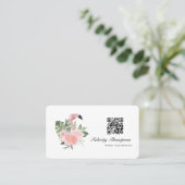 Tropical Pink Flamingo Event Coordinator QR-code Visitekaartje (Staand voorkant)