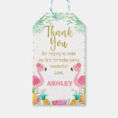 Tropical Pink Flamingo Favor Dank u Label Cadeaulabel (Voorkant)