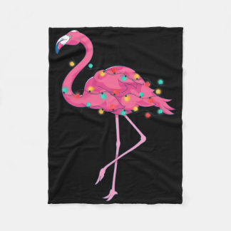 Tropical Pink Flamingo Hawaii Summer Xmas Christma Fleece Deken