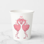 Tropical Pink Flamingo Hawaiian Beach Wedding  Papieren Bekers (Voorkant)