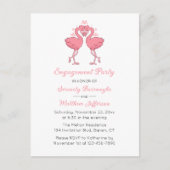 Tropical Pink Flamingo Hawaiian Engagement Party Uitnodiging Briefkaart (Voorkant)