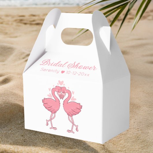 Tropical Pink Flamingo Hawaiian Luau Bridal Shower Bedankdoosjes