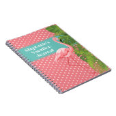Tropical Pink Flamingo Polka Dot Vacation Journal Notitieboek (Rechterzijde)