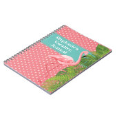 Tropical Pink Flamingo Polka Dot Vacation Journal Notitieboek (Linkerzijde)