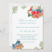 Tropical Pink Flowers Beach Vrijgezellenfeest Kaart (Voorkant)