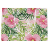 Tropical Pink Flowers Vrijgezellenfeest Groot Cadeauzakje (Achterkant)