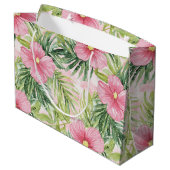 Tropical Pink Flowers Vrijgezellenfeest Groot Cadeauzakje (Achterkant Gekanteld)