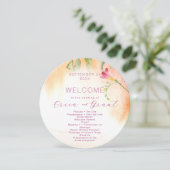 Tropical Pink Freesia Waterverf Wedding Programma (Staand voorkant)