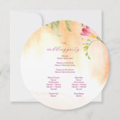 Tropical Pink Freesia Waterverf Wedding Programma (Achterkant)