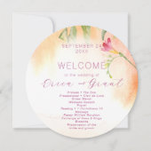 Tropical Pink Freesia Waterverf Wedding Programma (Voorkant)