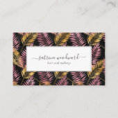 Tropical Pink Gold Dark Foliage Appointment Visitekaartje (Voorkant)