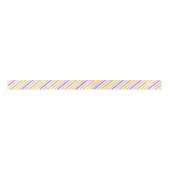 Tropical Pink Green Orange Yellow Stripes Satijnen Lint (Voorkant)